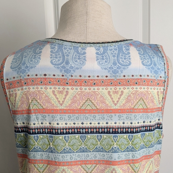 Echo Lounge Sleep Night Dress Chemise Sleeveless Scoop Neck Multicolor L NWT - Picture 7 of 16